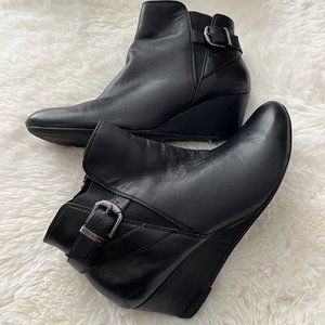 Anne Klein "Akadmina" Wedge Bootie, Black Womens 9.5